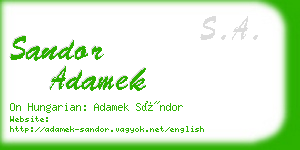 sandor adamek business card